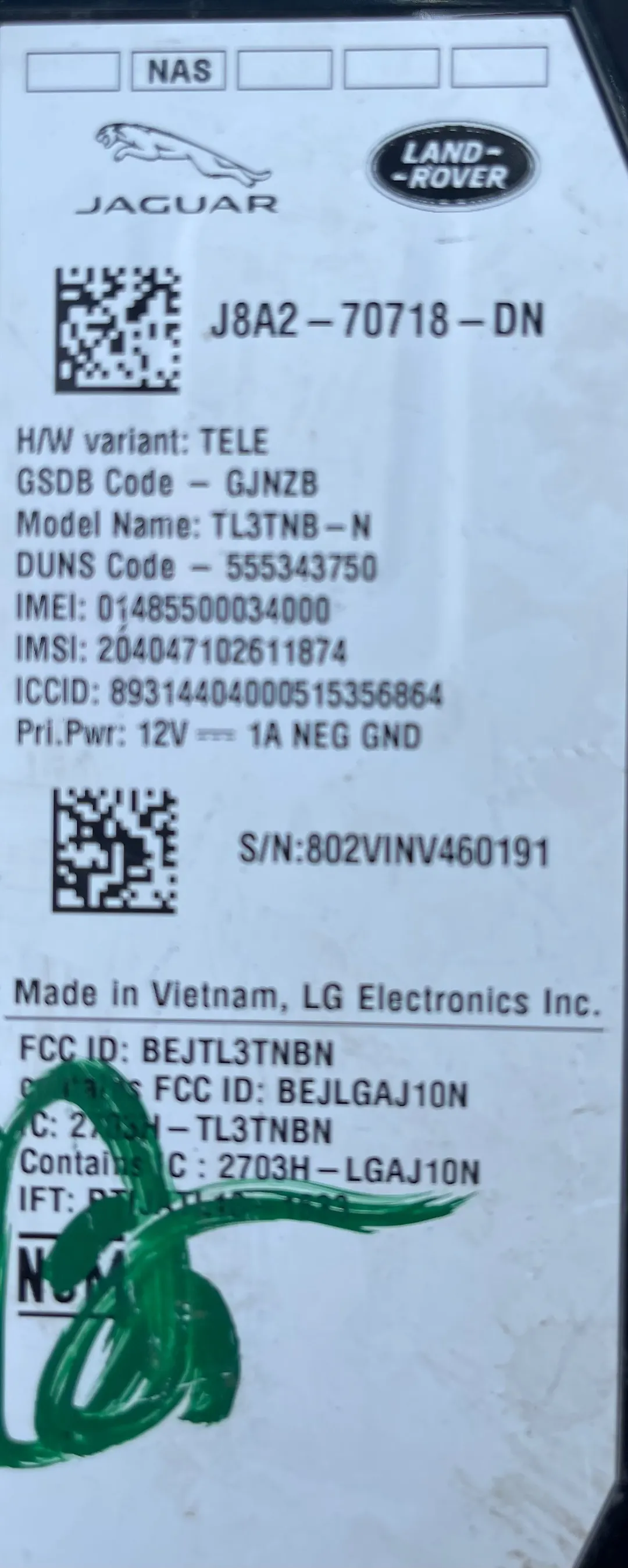 Telematic control module - 2018 Jaguar F-Pace