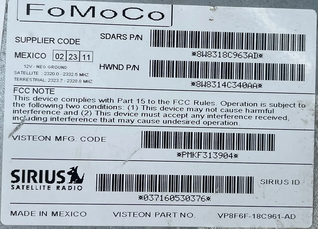 Radio control module - 2011 Jaguar XF