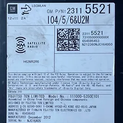 Radio FM CD Player Receiver - 2014 Chevrolet Impala