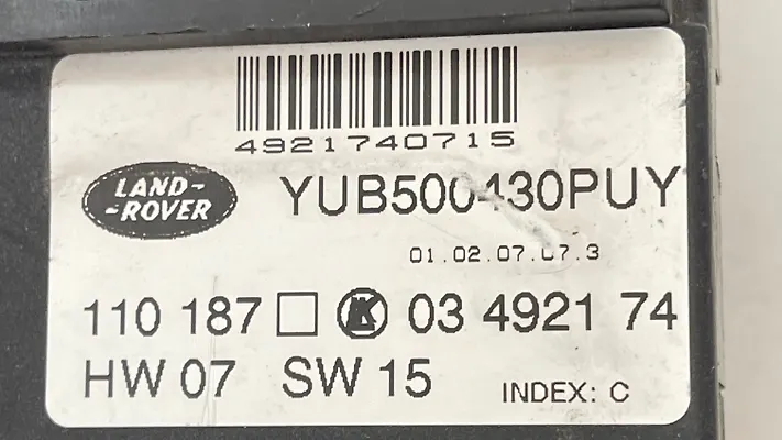 Front Seat Switch Control - 2007 Land Rover RANGE ROVER VOGUE