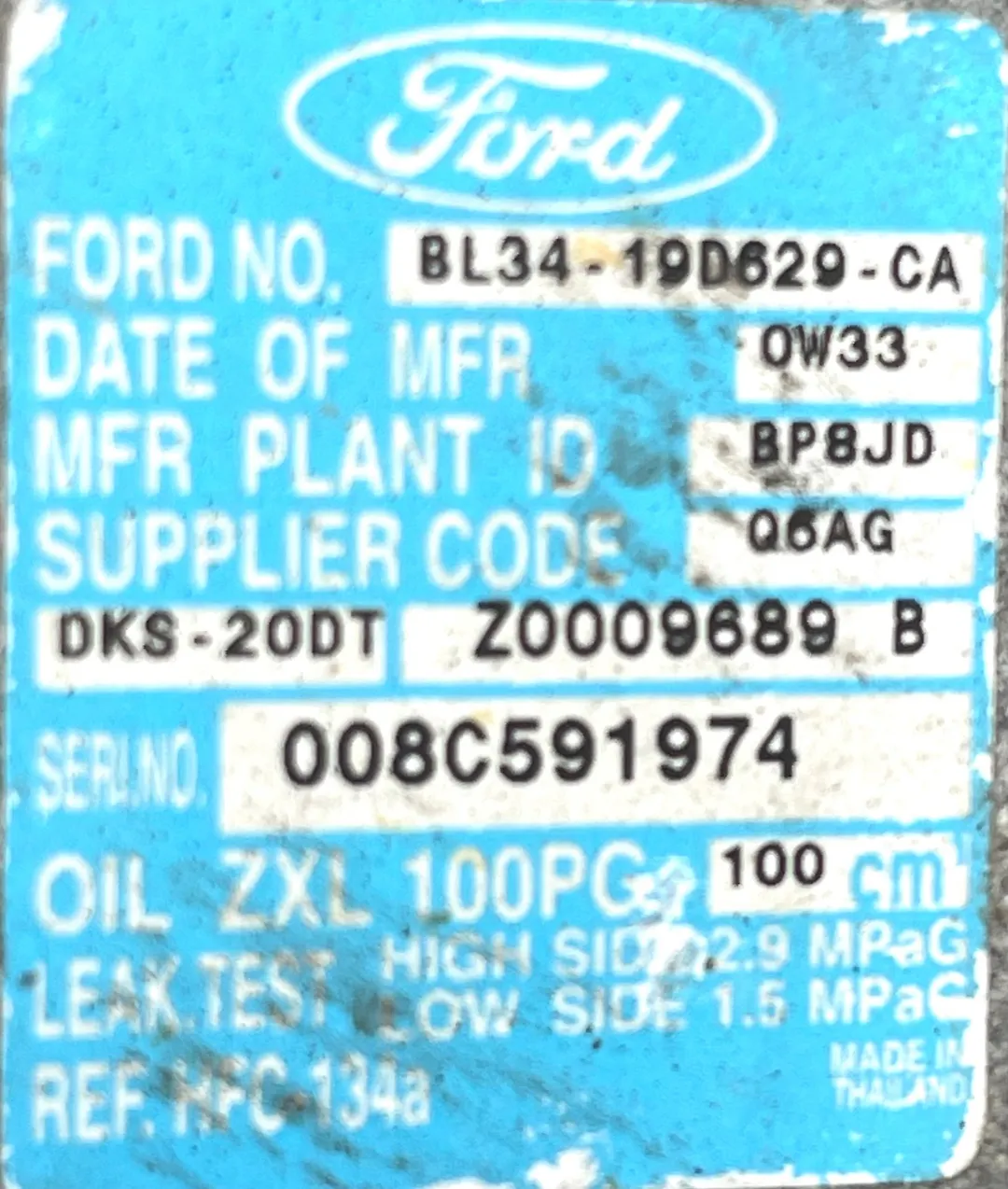 AC Compressor - 2011 Ford F-150