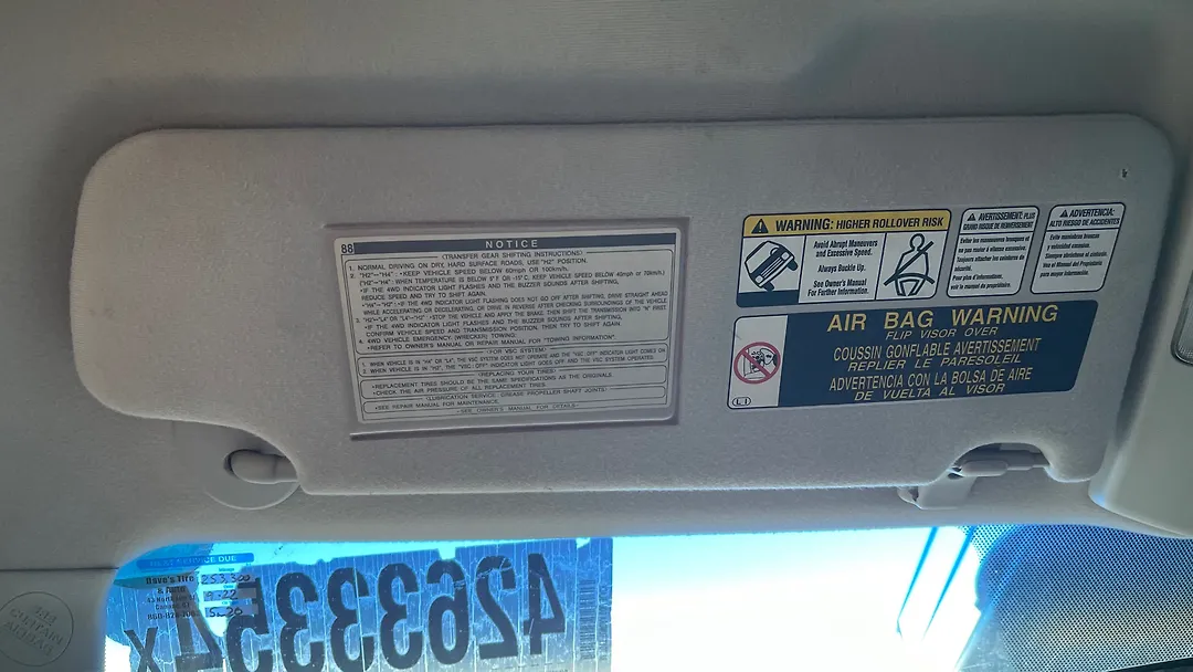 Sun visor - 2008 Toyota Tundra SR5