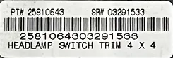  Headlight Fog Light Lamp Control Switch - 2010 GMC Sierra