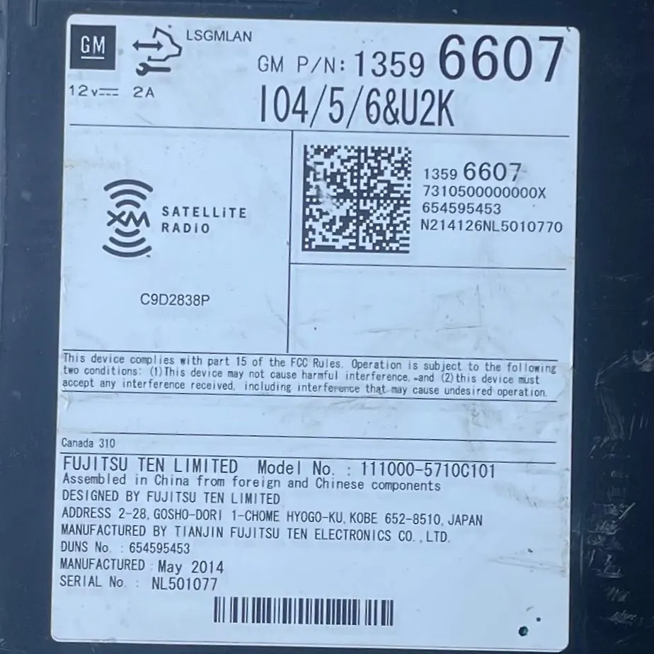 Radio FM CD Player Receiver - 2015 Chevrolet Impala