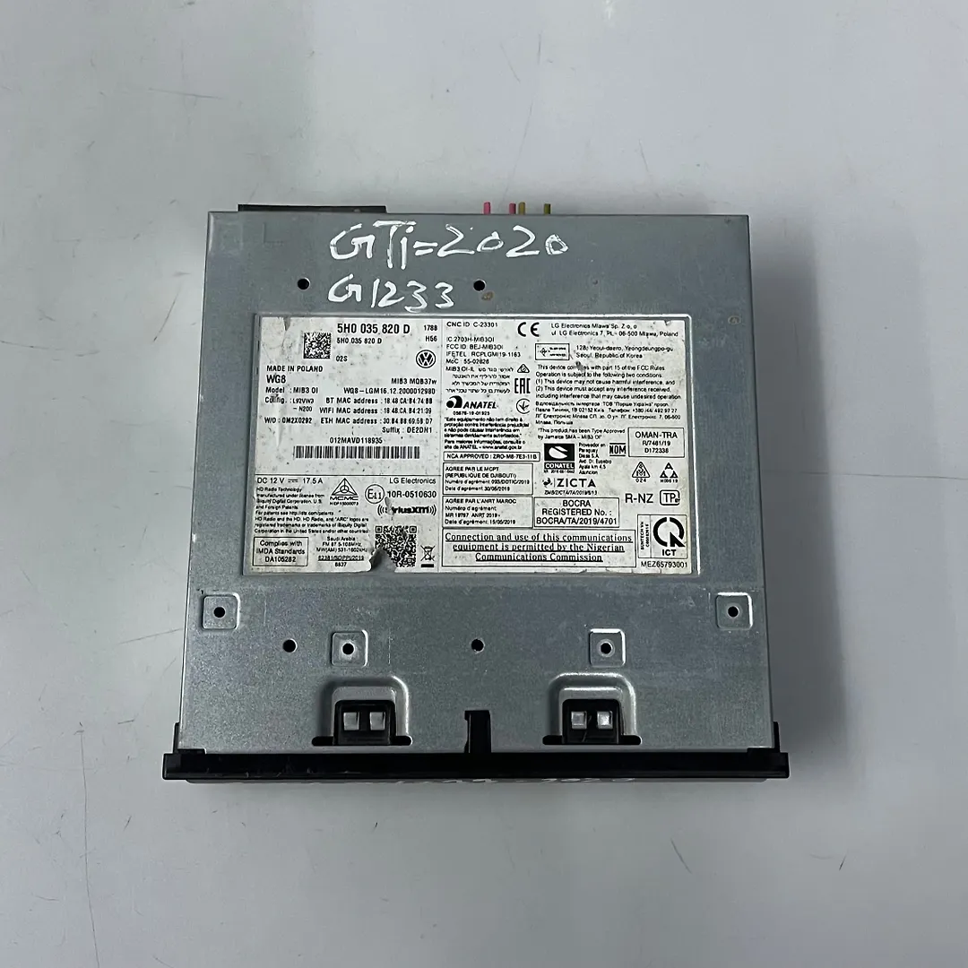 Multimedia Control Unit - 2020 Volkswagen GTI