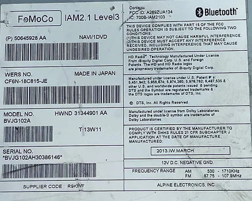 Audio equipment radio - 2013 Jaguar XJ