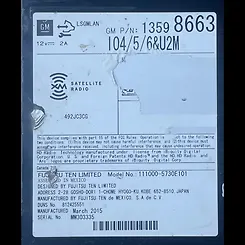 Radio FM CD Player Receiver - 2015 Cadillac SRX