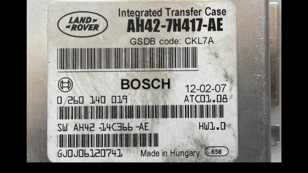  Transfer Case Control Module - 2012 Land Rover SPORT