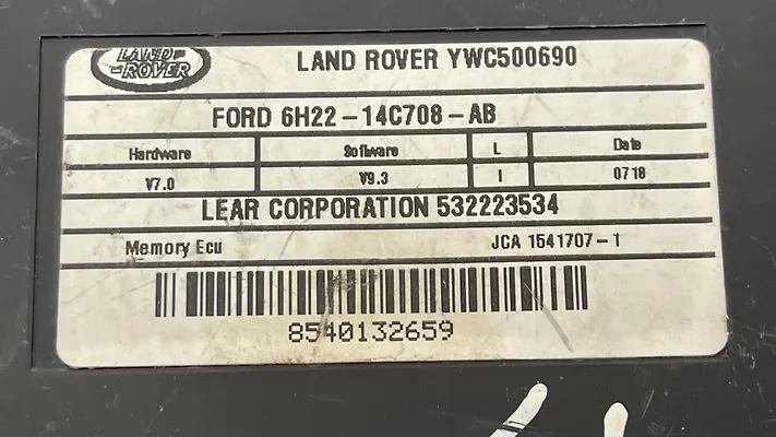 Seat Control Module - 2010 Land Rover SPORT