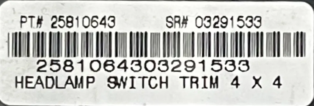  Headlight Fog Light Lamp Control Switch - 2010 GMC Sierra