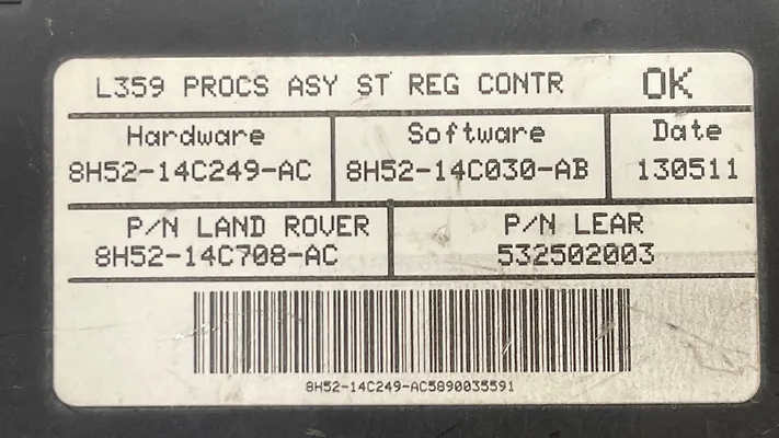 Seat Control Module - 2011 Land Rover LR2