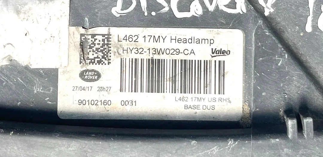 Headlight (RH) - 2017 Land Rover DISCOVERY