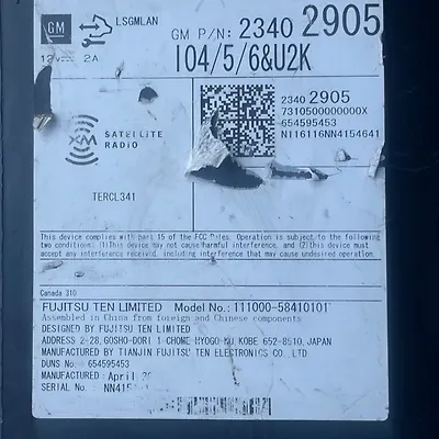 Radio FM CD Player Receiver - 2016 Chevrolet Malibu