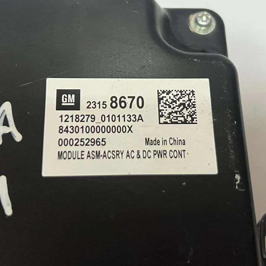  AC and DC Power Control Module - 2019 GMC Acadia
